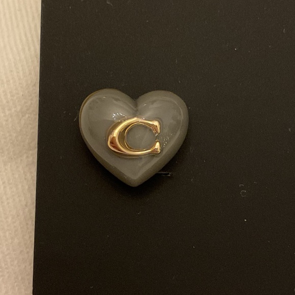 Coach Signature Heart Stud Earrings - Picture 3 of 5